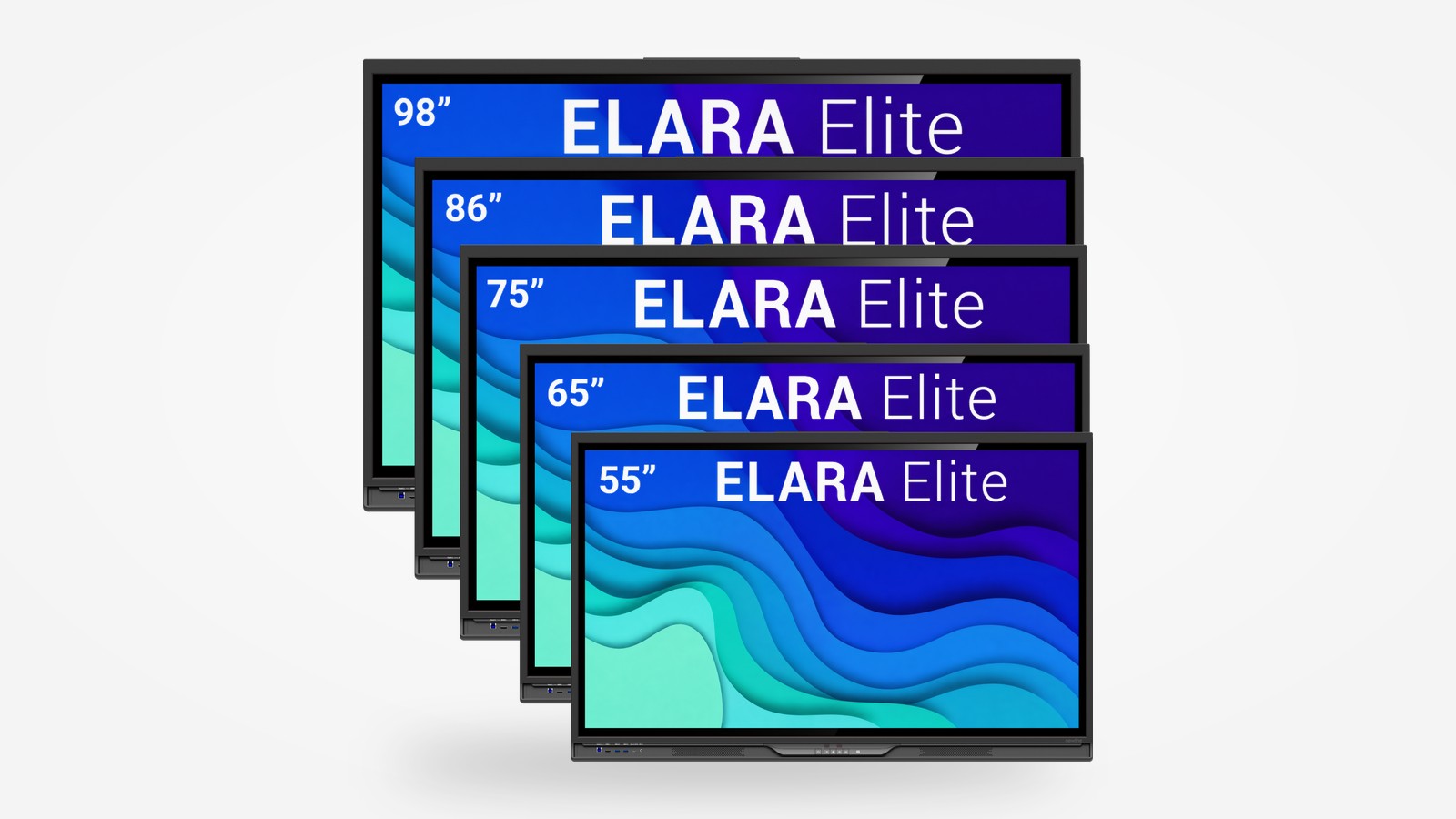 Monitory interaktywne Newline Elara Elite w pięciu przekątnych: 98, 86, 75, 65 i 55 cali