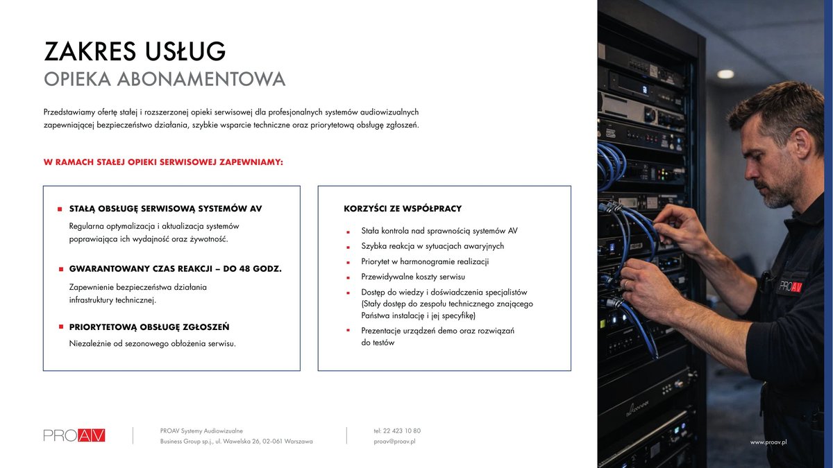 Oferta PROAV stała opieka serwisowa systemów AV – strona 2 z 4